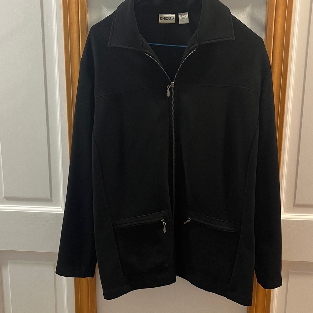 Chico's Black Zip-Up Jacket